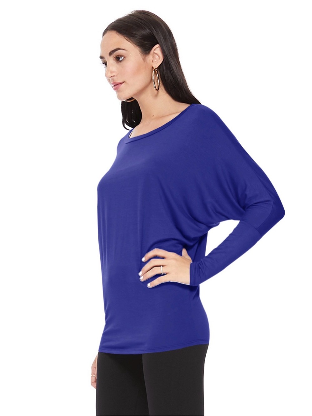 Worthington Women’s Long Dolman Sleeve Blouse in Royal Blue- Size XL